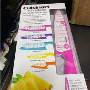 BRAND NEW Cuisinart Advantage 10-Pc. Ceramic Coated Knife Set w/ Blade Guards